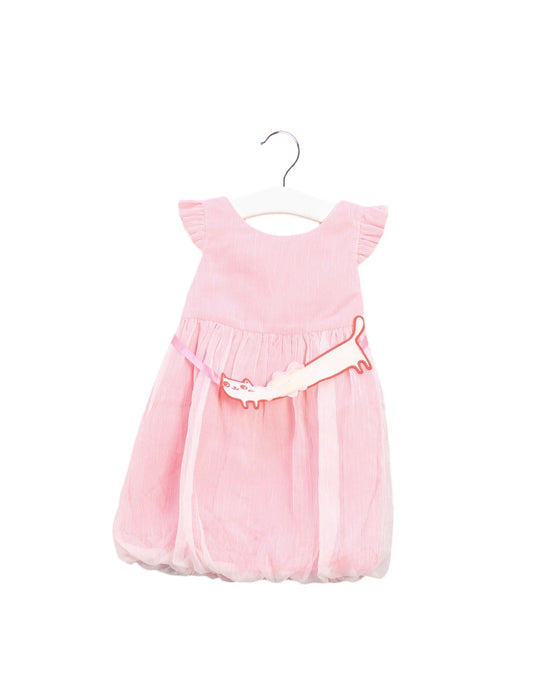 A Pink Sleeveless Dresses from Momonittu in size 12-18M for girl. (Front View)
