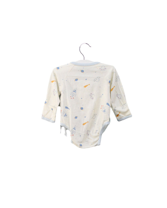 A Ivory Long Sleeve Bodysuits from Primeval in size 3-6M for girl. (Back View)