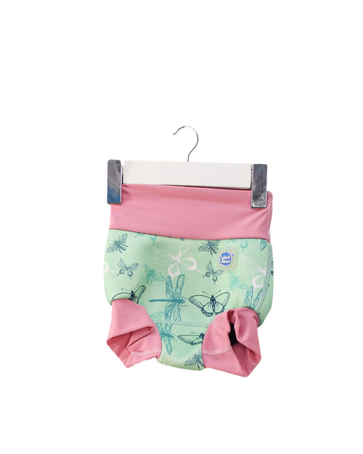 A Green Swim Diapers from Splash About in size 3-6M for girl. (Front View)