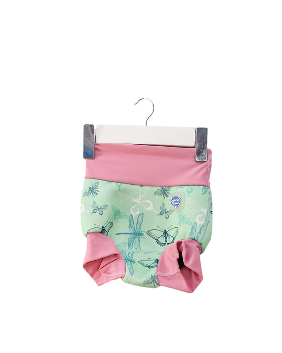 A Green Swim Diapers from Splash About in size 3-6M for girl. (Front View)