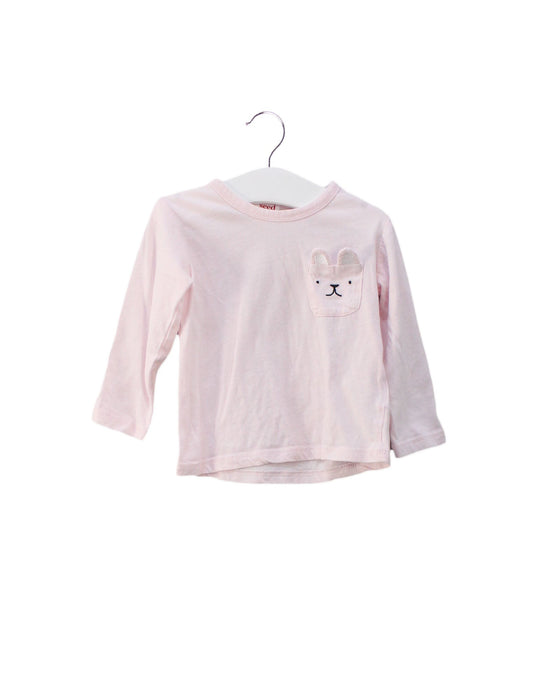 A Pink Long Sleeve Tops from Seed in size 6-12M for girl. (Front View)