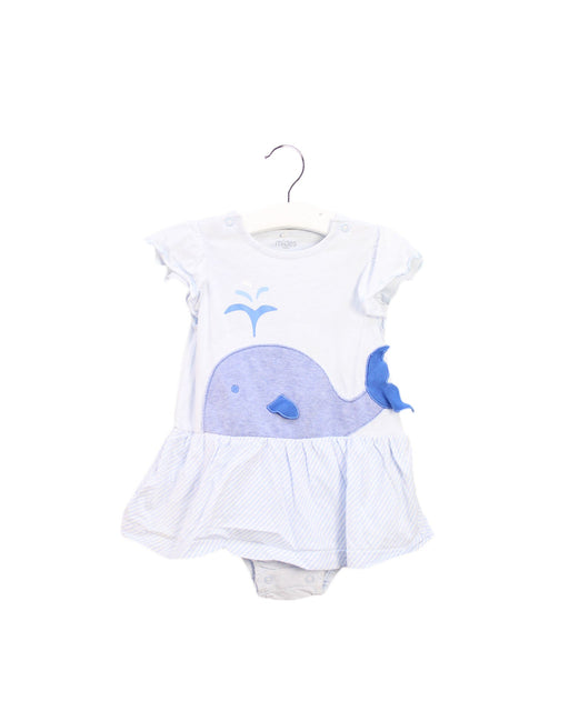 A Blue Short Sleeve Bodysuits from Mides in size 6-12M for girl. (Front View)