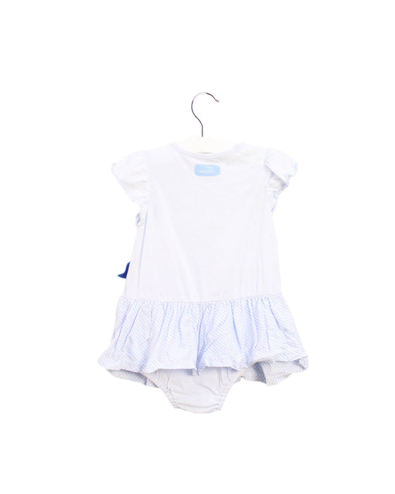 A Blue Short Sleeve Bodysuits from Mides in size 6-12M for girl. (Back View)