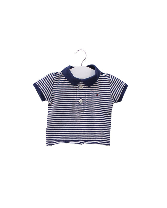 A Navy Short Sleeve Polos from Tommy Hilfiger in size Newborn for girl. (Front View)