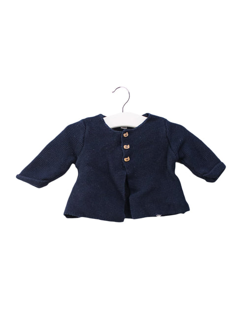 A Navy Cardigans from Vertbaudet in size 0-3M for girl. (Front View)