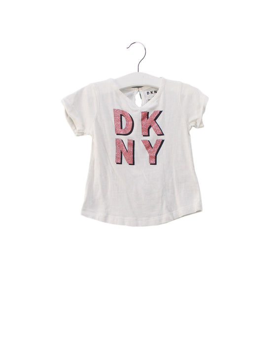 A Ivory Short Sleeve T Shirts from DKNY in size 6-12M for girl. (Front View)