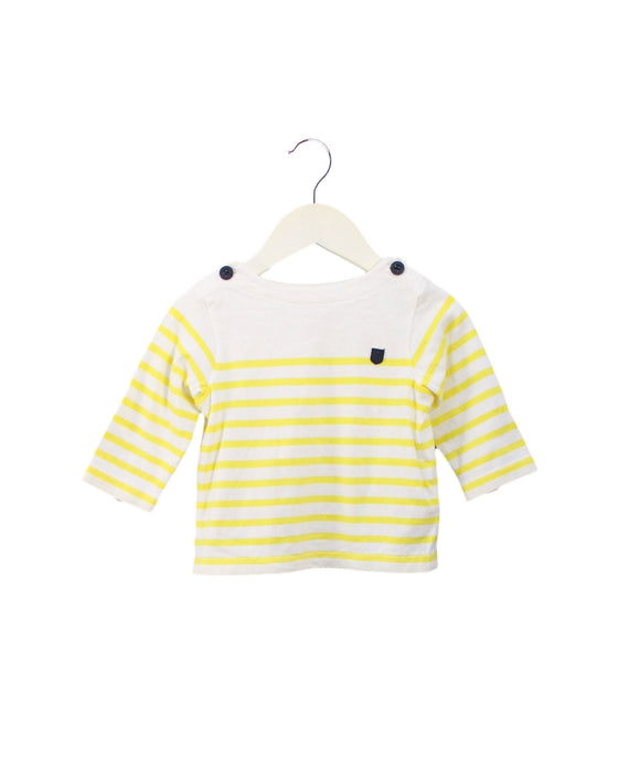 A Yellow Long Sleeve Tops from Jacadi in size 6-12M for girl. (Front View)