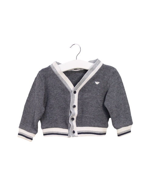A Grey Cardigans from Armani in size 3-6M for girl. (Front View)