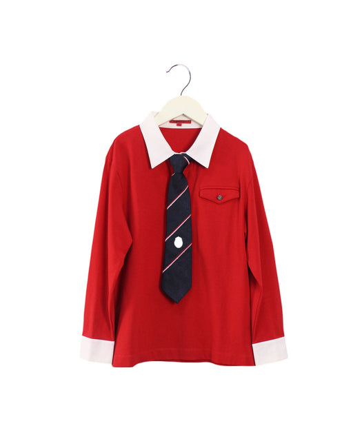 A Red Long Sleeve Polos from Nicholas & Bears in size 8Y for boy. (Front View)