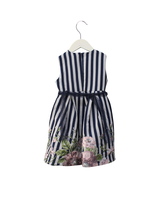 A Navy Sleeveless Dresses from Chickeeduck in size 4T for girl. (Back View)
