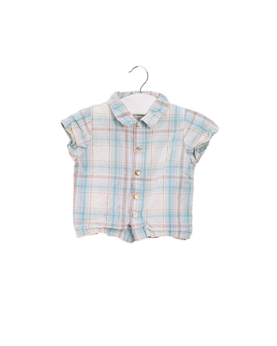 A Blue Shirts from Chickeeduck in size 0-3M for boy. (Front View)