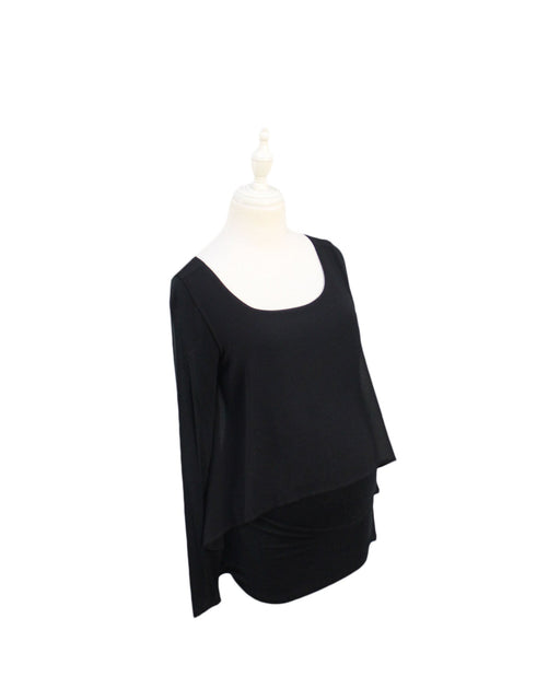 A Black Long Sleeve Tops from Seraphine in size XS for maternity. (Front View)