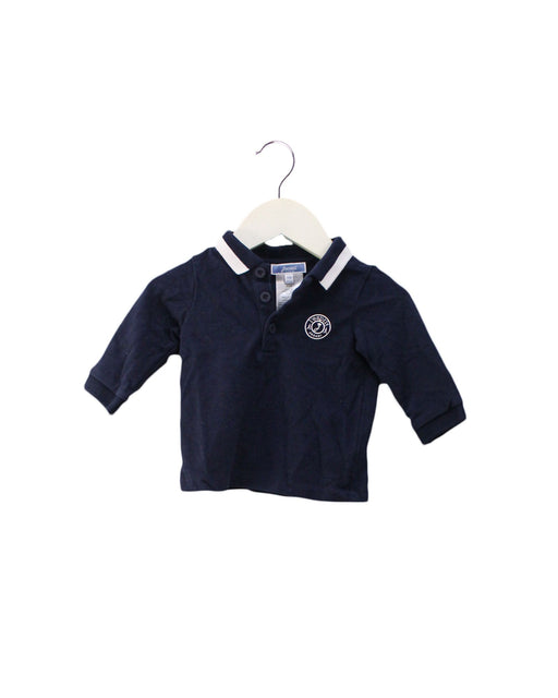 A Navy Long Sleeve Polos from Jacadi in size 3-6M for boy. (Front View)