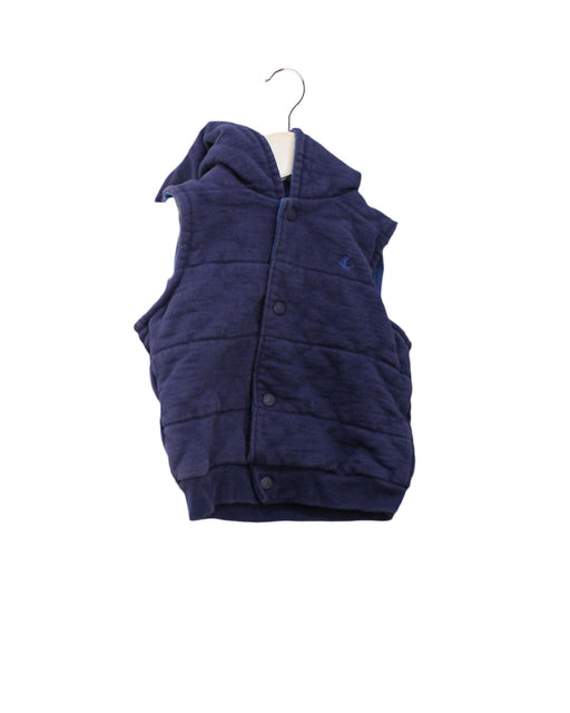 A Navy Outerwear Vests from Petit Bateau in size 6-12M for boy. (Front View)