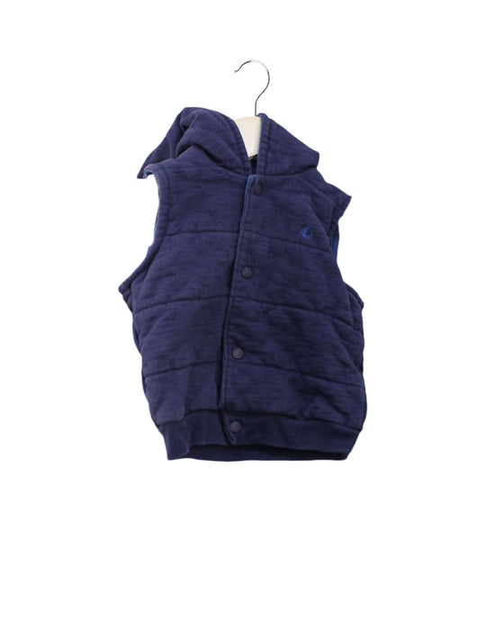 A Navy Outerwear Vests from Petit Bateau in size 6-12M for boy. (Front View)