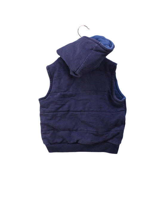 A Navy Outerwear Vests from Petit Bateau in size 6-12M for boy. (Back View)