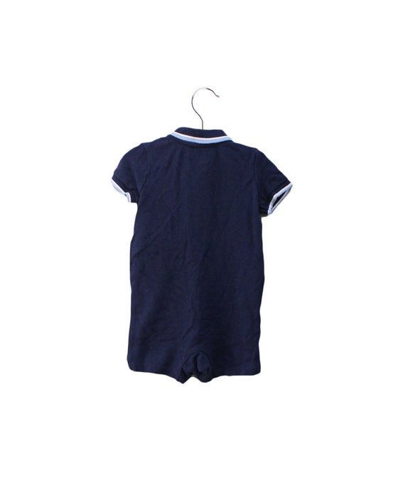 A Navy Short Sleeve Rompers from Ralph Lauren in size 0-3M for boy. (Back View)