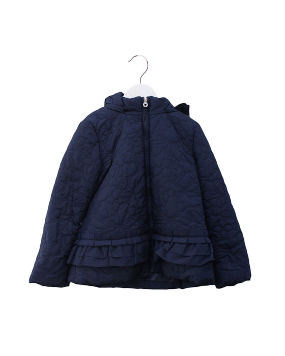 A Navy Puffer/Quilted Jackets from Kingkow in size 8Y for girl. (Front View)