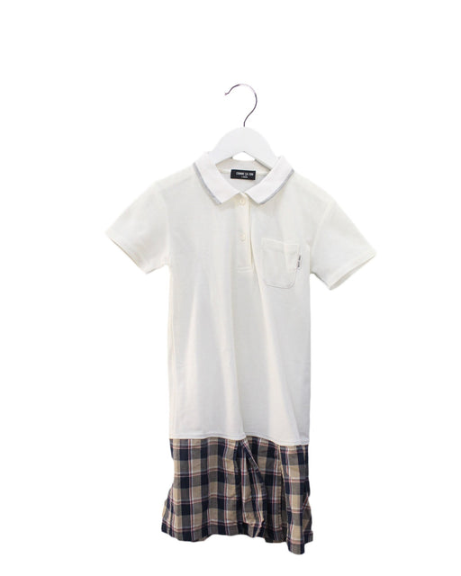 A Ivory Short Sleeve Dresses from Comme Ca Ism in size 5T for girl. (Front View)