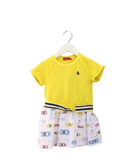 A Yellow Short Sleeve Dresses from Ferrari in size 2T for girl. (Front View)