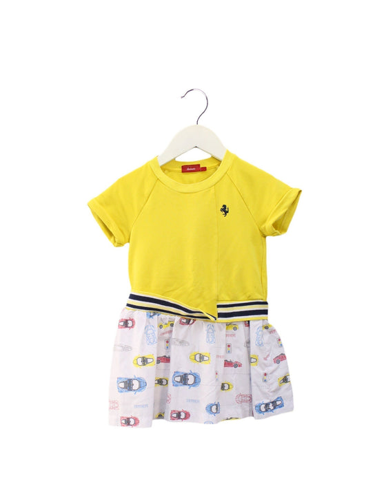A Yellow Short Sleeve Dresses from Ferrari in size 2T for girl. (Front View)
