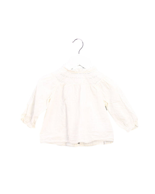 A Ivory Long Sleeve Tops from Bonpoint in size 6-12M for girl. (Front View)