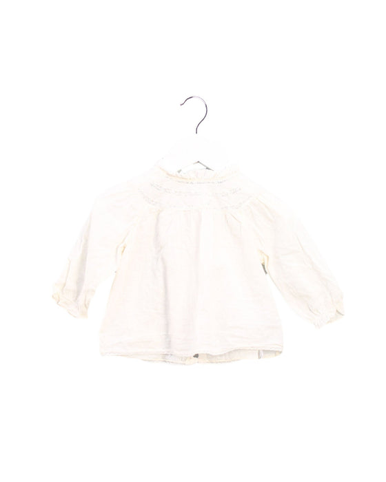 A Ivory Long Sleeve Tops from Bonpoint in size 6-12M for girl. (Front View)