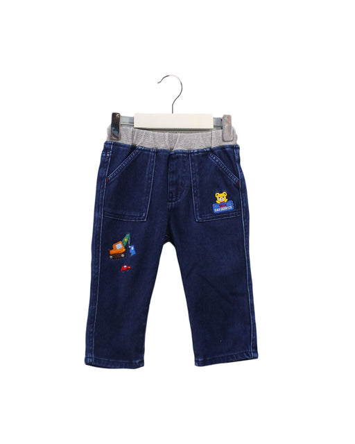 A Blue Jeans from Miki House in size 12-18M for girl. (Front View)