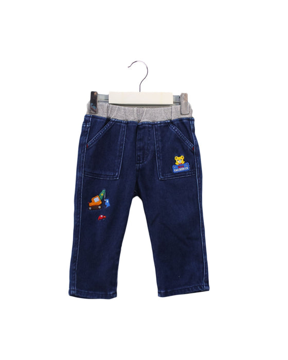 A Blue Jeans from Miki House in size 12-18M for girl. (Front View)