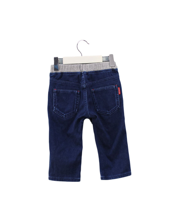 A Blue Jeans from Miki House in size 12-18M for girl. (Back View)