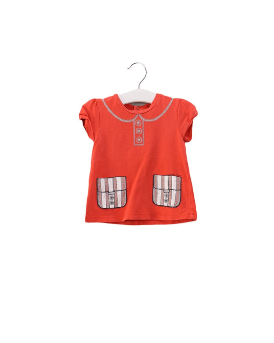 A Red Short Sleeve Tops from Little Marc Jacobs in size 6-12M for girl. (Front View)