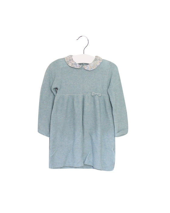 A Blue Sweater Dresses from Cyrillus in size 3-6M for girl. (Front View)