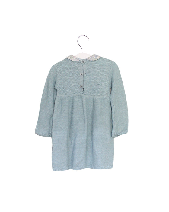 A Blue Sweater Dresses from Cyrillus in size 3-6M for girl. (Back View)