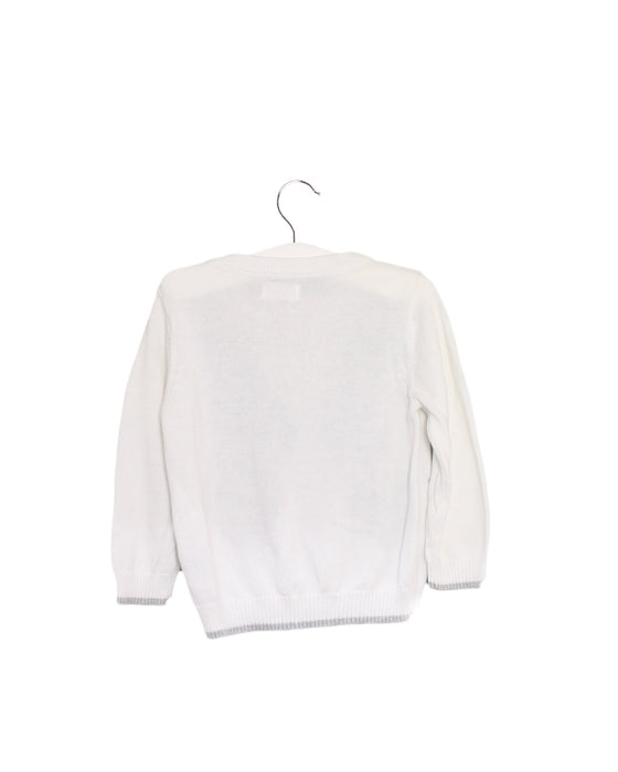 A White Knit Sweaters from Kingkow in size 12-18M for boy. (Back View)
