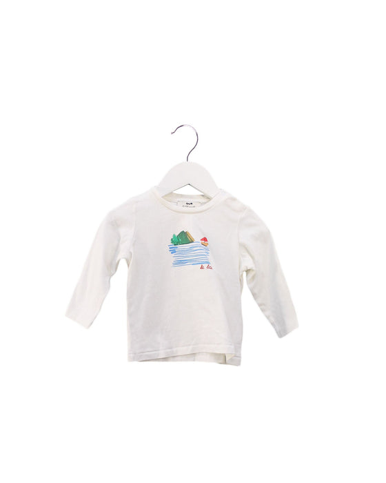 A White Long Sleeve Tops from Cyrillus in size 6-12M for boy. (Front View)