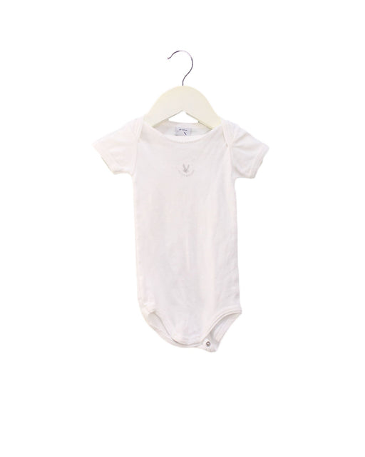 A White Short Sleeve Bodysuits from Petit Bateau in size 3-6M for girl. (Front View)