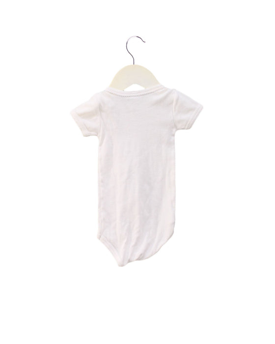 A White Short Sleeve Bodysuits from Petit Bateau in size 3-6M for girl. (Back View)