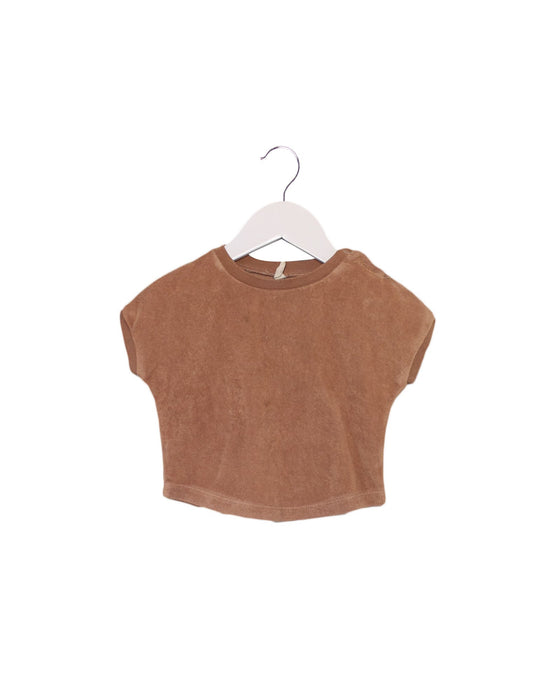 A Pink Short Sleeve Tops from Quincy Mae in size 6-12M for girl. (Front View)