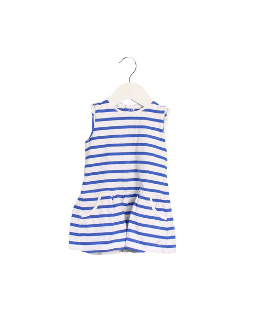 A Blue Sleeveless Dresses from Petit Bateau in size 3-6M for girl. (Front View)