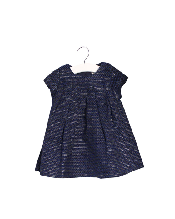 A Navy Short Sleeve Dresses from Jean Bourget in size 12-18M for girl. (Front View)