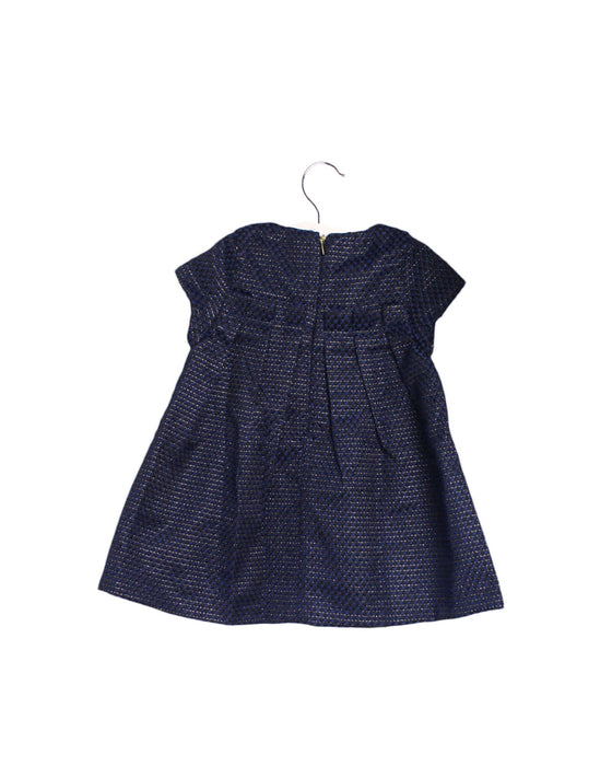 A Navy Short Sleeve Dresses from Jean Bourget in size 12-18M for girl. (Back View)