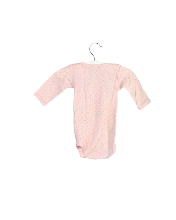 A Pink Long Sleeve Bodysuits from Petit Bateau in size 0-3M for girl. (Back View)