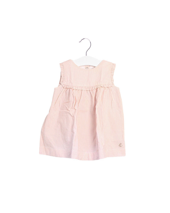 A Pink Sleeveless Dresses from Petit Bateau in size 3-6M for girl. (Front View)