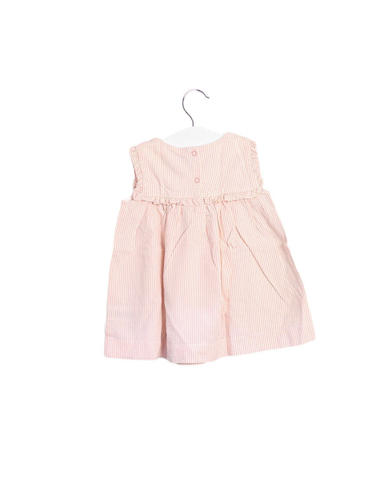 A Pink Sleeveless Dresses from Petit Bateau in size 3-6M for girl. (Back View)