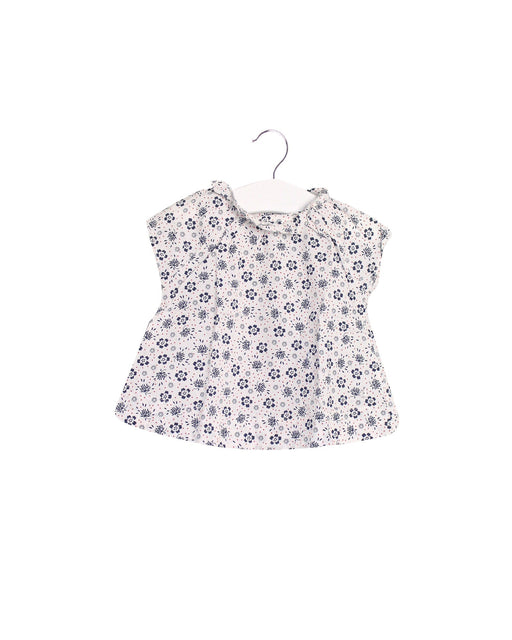 A White Short Sleeve Tops from Petit Bateau in size 3-6M for girl. (Front View)