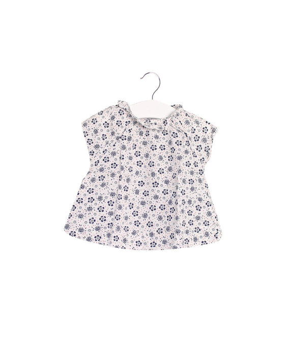 A White Short Sleeve Tops from Petit Bateau in size 3-6M for girl. (Front View)