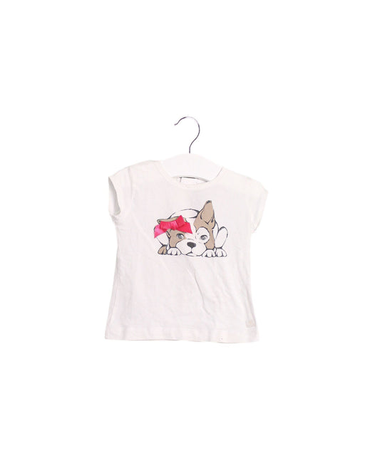 A White Short Sleeve T Shirts from Lili Gaufrette in size 6-12M for girl. (Front View)