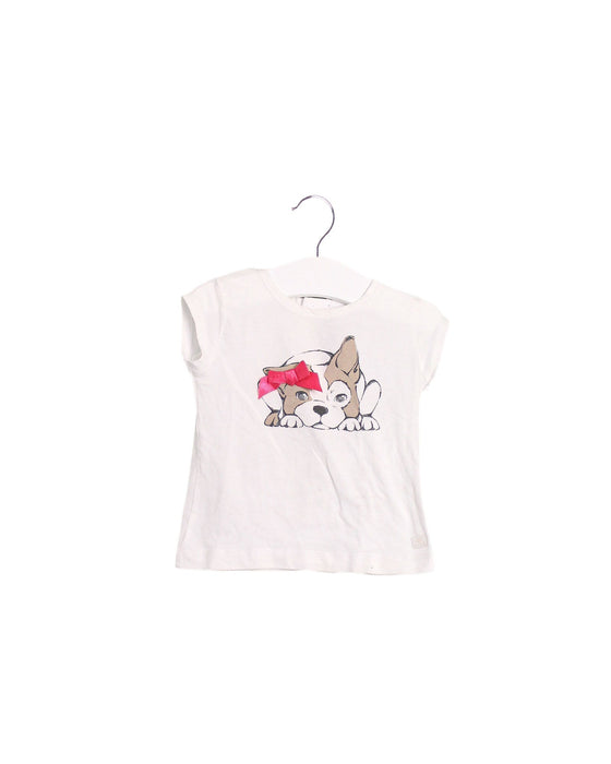 A White Short Sleeve T Shirts from Lili Gaufrette in size 6-12M for girl. (Front View)
