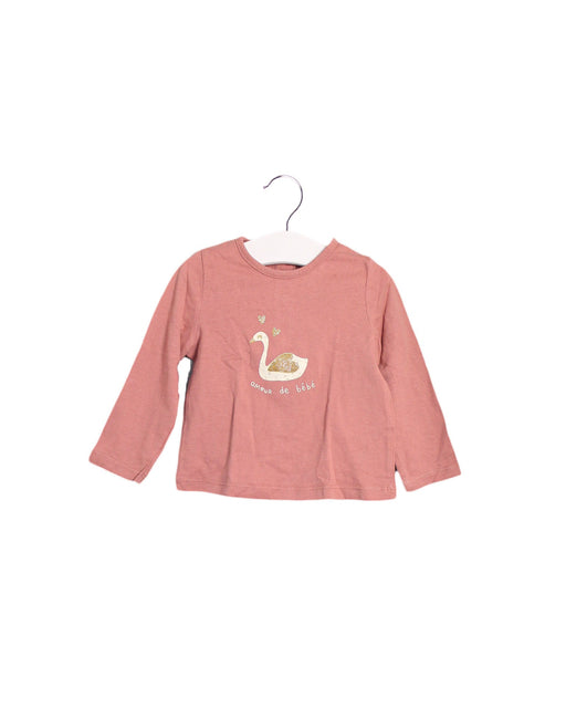 A Pink Long Sleeve Tops from Vertbaudet in size 6-12M for girl. (Front View)