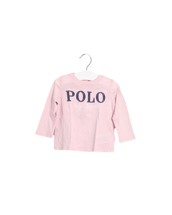 A Pink Long Sleeve Tops from Ralph Lauren in size 3-6M for girl. (Front View)